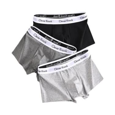 Imagem de Shorts Boxer De Algodão Masculinos 3 Peças, Roupa Íntima Sexy, Cuecas 
