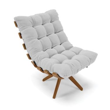 Imagem de Poltrona Giratória Costela Linho Base de Madeira MA30 M11 - D'Rossi, A