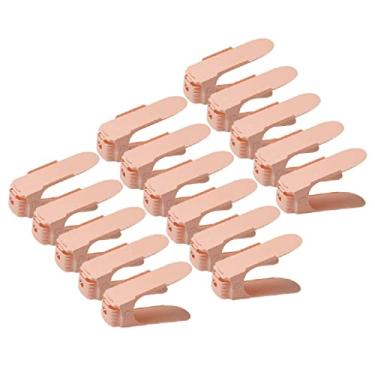 Imagem de HHHJQFAAT Empilhador de sapatos 16 peças de armazenamento ajustável suporte de sapato de camada dupla quarto economia de espaço dormitório doméstico artefato armazenamento sapato economia de espaço