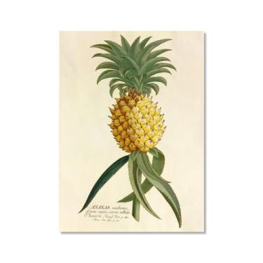 Imagem de Impressão botânica tropical vintage antigo palmeiras abacaxi pôster arte de parede pintura em tela imagem para sala de estar decoração de casa (SKU3,27.9x35.6 cm = (28x35cm), sem moldura)