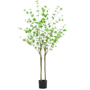 Imagem de Plantas falsas, planta artificial, árvore, folhas realistas, árvore falsa, interior, exterior, casa, escritório, decoração, plantas artificiais, interior e exterior, A-180 cm