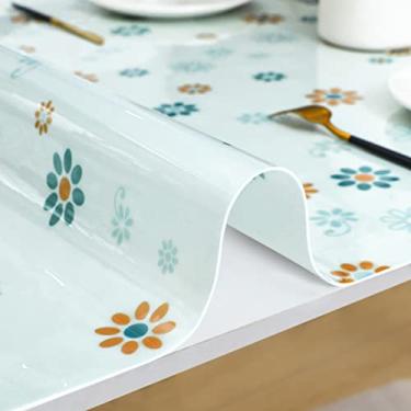 Imagem de U5GAAALPPQ9 Tapete de mesa transparente, capa de mesa grossa, elegante, toalha de mesa para 2, 4, 6 pessoas, multiuso (cor 6 80 x 140 cm)