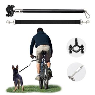 Imagem de Coleira de bicicleta retrátil para cães, coleira para cães, mãos livres, com amortecedores, acessório de guia para cães, adequado para exercícios, treinamento, corrida, ciclismo, fácil de instalar e