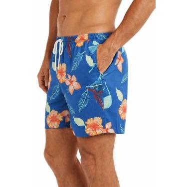 Imagem de Short Floral Estampado Calção elastano Verão praia calor - BUTU BIRU, 