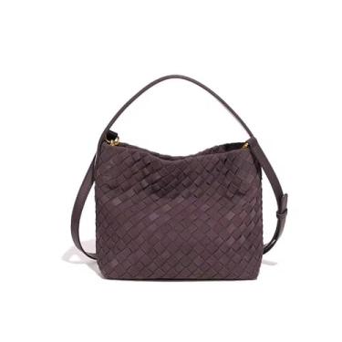 Imagem de CHIC DIVINNA Bolsa de ombro feminina Hobo, bolsa transversal pequena de camurça sintética, bolsa de alça superior com alça longa removível, Café