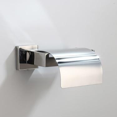 Imagem de Conjunto de acessórios de hardware de banheiro polido cromado 304 aço inoxidável escova de vaso sanitário kit combo montado na parede, suporte de papel