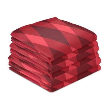 Imagem de Wassud Toalhas de cozinha Red Argyle Toalhas de prato de cozinha pacote com 6 panos de prato macios com laço para pendurar toalha de mão de secagem rápida super absorvente toalhas de chá de mesa
