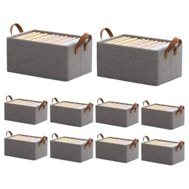 Imagem de Caixa de armazenamento, ideal para guarda-roupa, com design multifuncional, capaz de guardar lingerie, calças e jeans.(KIT10)