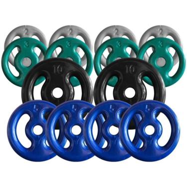 Imagem de Combo com 14 Anilhas Emborrachadas - 60 Kg-Unissex