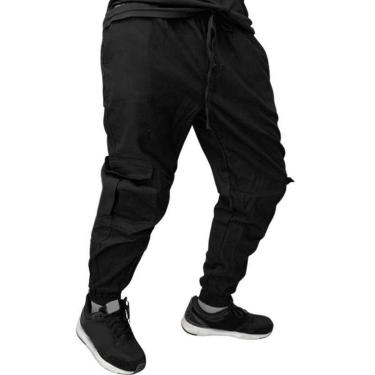 Imagem de Calça Jogger CARGO PRETA Masculina Sarja The STEPHEN C.-Masculino