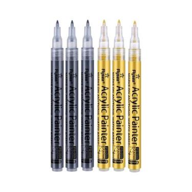 Imagem de Marcadores De Tinta Acrílica Em 4 Cores, 6 Peças/Conjunto, 0.7mm Extra