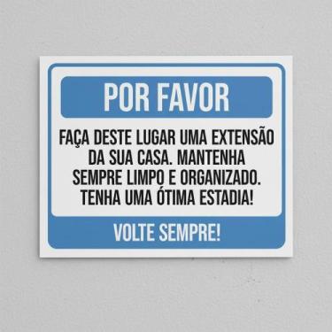 Imagem de Placa Acm Por Favor Lugar Extensão Sua Casa Airbnb 18X23 - Sinalizo