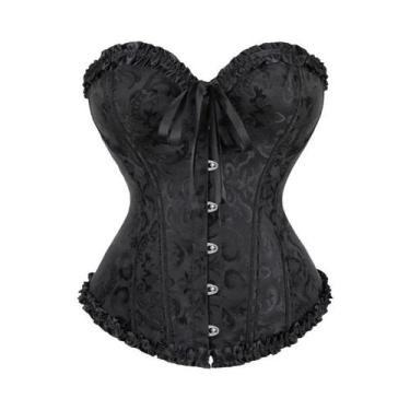 Imagem de Corset Feminino Vintage Vitoriano Gótico Com Cadarço E Barbatanas, Em 