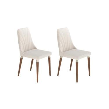 Imagem de Kit 2 Cadeiras de Cozinha Loren Natural Mesa de Jantar - Província