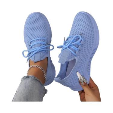 Imagem de Tênis Casuais Femininos De Verão Em Malha Respirável, Sapatos Vulcaniz
