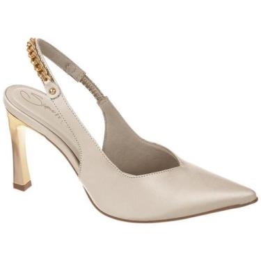 Imagem de Scarpin Bebecê Simone Mendes Slingback Salto Taça T9452-227, 38, Aveia