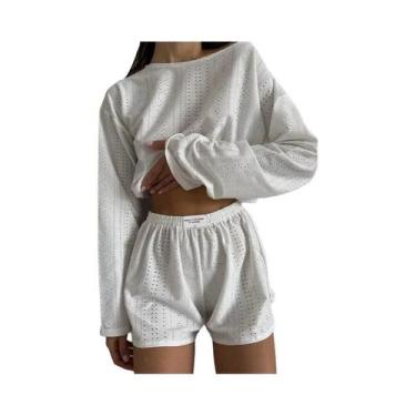 Imagem de Conjunto De Pijamas Femininos Confortáveis De Manga Longa Para Outono,