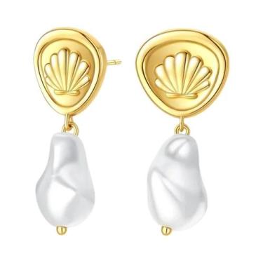 Imagem de Brincos Clássicos De Pérola Em Ouro 925 Para Mulheres, Joias Elegantes