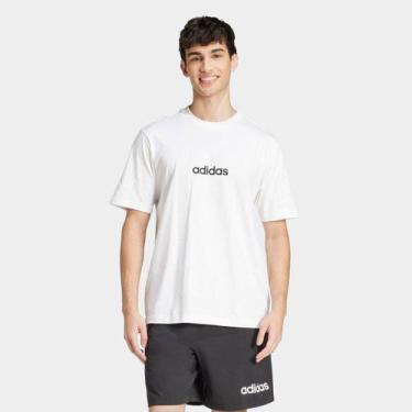 Imagem de Camiseta Adidas Logo Linear Masculina, Branco, G