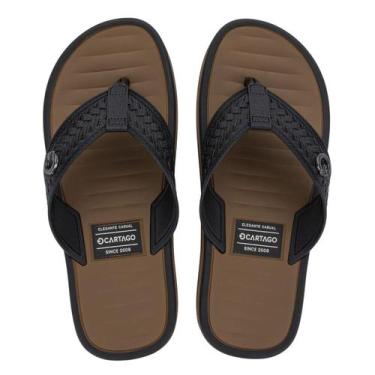Imagem de Chinelo Cartago Coimbra 12285 Sandália Casual Dedo Leve -, Marrom, Pre