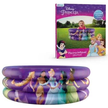 Imagem de Piscina Infantil 100 Litros 86x20cm Princesas Disney Rosa- Etitoys DYI
