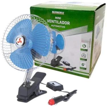 Imagem de Mini Ventilador 12v Automotivo Com Garra 6 Polegadas 18cm REF. AL12009