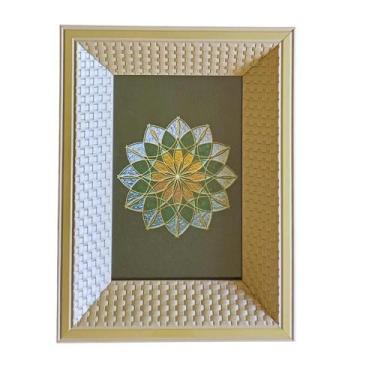 Imagem de Porta Retrato 3D Para Foto 10x15cm Moldura Em Relevo Trançado Cor:Dour