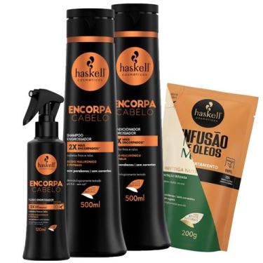 Imagem de Kit Shampoo Condicionador Encorpa 500ml + Fluido Haskell