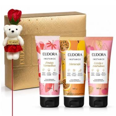 Imagem de Kit Eudora Instance 3 Cremes Hiratantes Corporais 180ml + Rosa Com Urs