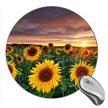 Imagem de Mouse pad redondo Magic Landscape Sunflower Garden, mouse pads personalizados