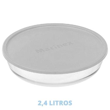Imagem de Travessa 2,4L Vidro Temperado Forma Redonda C Tampa Marinex