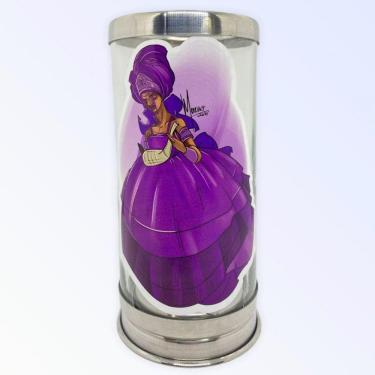 Imagem de Suporte Para Vela 7 Dias 18 Cm Nanã Vidro E Alumínio