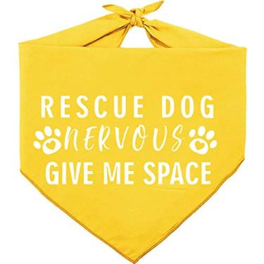 Imagem de Pawskido Nevous Give Me Some Space Bandana para Cachorros Reversível Triângulo Babadores Cachecol