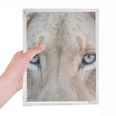 Imagem de Caderno de Leão Branco com Folhas Soltas Recarregáveis de Animais Selvagens e Animais Selvagens