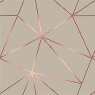 Imagem de Papel De Parede Fendi Cinza Rosê Dourado Para Sala Quarto 18m