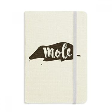 Imagem de Caderno de animais em preto e branco da toupeira, capa dura em tecido, diário clássico