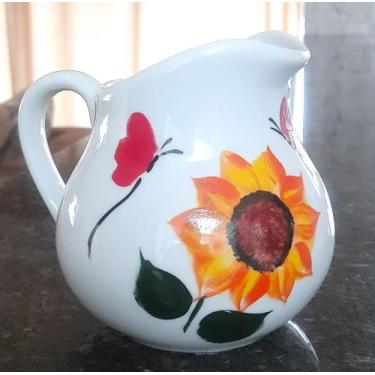 Imagem de Jarra Porcelana 700 Ml Decorado Artesanal Aleatório Frutas Flores - M.