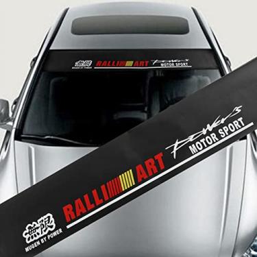 Imagem de Adesivos de para-brisa, 130 x 21 cm universal PVC adesivo refletivo para para-brisa frontal decalques decorativos com raspador para automóvel (esporte motorizado)