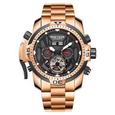 Imagem de Relógio Masculino Reef Tiger Rga3532-ybyo à Prova D`água Bronze