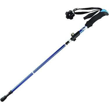 Imagem de Bengala com trava dobrável telescópica ultraleve muleta de segurança suprimentos para viagens ao ar livre bastão de caminhada, azul Fashionable