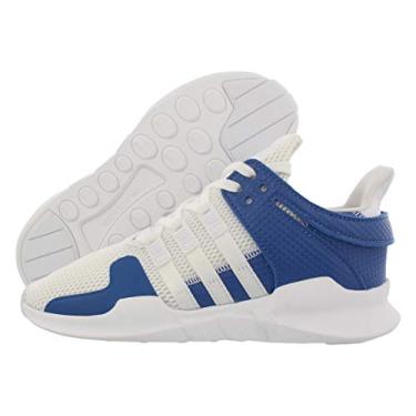 Imagem de Adidas originais meninos eqt apoio médio adv lace up tênis de treinadores casuais sapatos (azul / branco, 6)