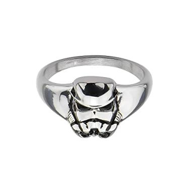Imagem de Star Wars Jewelry Anel feminino de aço inoxidável Stormtrooper 3D, prata, tamanho único
