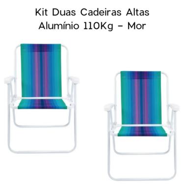 Imagem de Kit Duas Cadeiras Altas Alumínio 110Kg - Mor