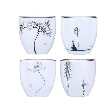 Imagem de Conjunto de 4 xícaras de chá Kung Fu de cerâmica chinesa da I-MART, 147 ml