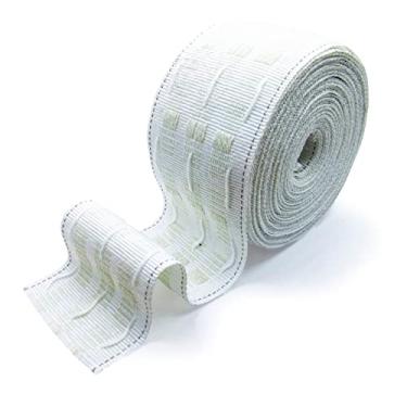Imagem de Fita plissada para cortina Marcoborthers 20 metros estilo britânico branco, perfeita para fazer projetos de decoração de casa.