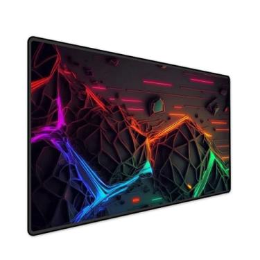 Imagem de Mouse Pad Gamer Grande Speed Anti Derrapante Profissional Desk Pad Large Wide 100x50 - Neon Abstract Colors
