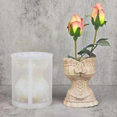 Imagem de Vaso para vestido de casamento, molde de argila, gesso, vaso de flores, molde de silicone, concreto, suculenta, vaso de flores, suporte de caneta, molde de resina epóxi
