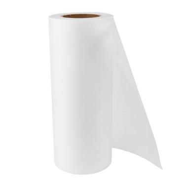 Imagem de Rolo de filme de transferência DTF 30 cm x 100 m, papel de transferência de calor PET transparente fosco duplo face, casca fria e quente, direto para filme para camisetas têxteis
