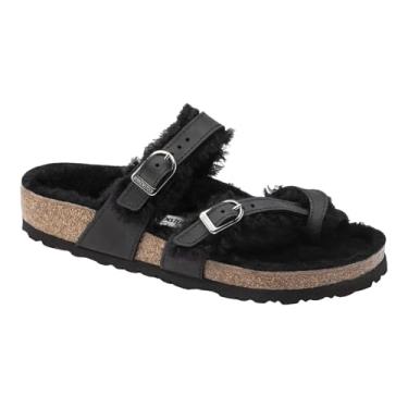 Imagem de Birkenstock Sandália feminina Mayari de couro oleado, Couro preto oleado, 5-5.5 Women/3-3.5 Men