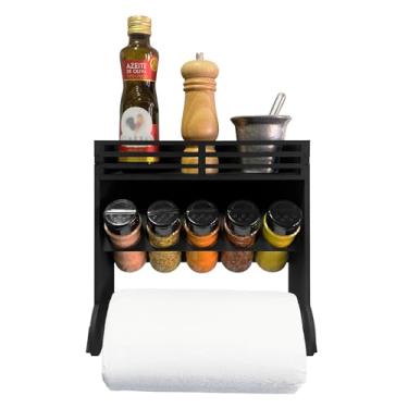 Imagem de Porta Tempero E Condimentos De Parede Com 5 Kits De Potes Mantimentos + Etiquetas